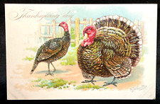 CA 1907 TUCK'S EMBOSSED THANKSGIVING DAY POST CARD SERIES No 123 BY RJ WEALTHY picture