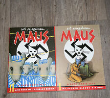 Maus I & II A Survivors Tale Art Spiegelman Banned Paperback Lot Of 2 Books picture