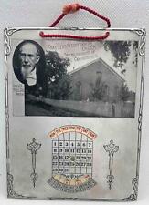 1910-1915 CANONSBURG PA PHOTO ALUMINUM CALENDAR CHARTIER'S PRESBYTERIAN CHURCH picture
