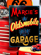 Order your NAME Oldsmobile Garage Hand Painted HOT RAT ROD SHOP SIGN Pinstriped picture