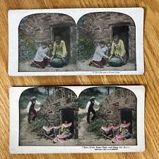 Antique Stereograph Stereoview Card Lot Griffith & Griffith 1899 Boys Watermelon picture