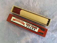 VINTAGE NOS SIMONDS RED TANG SLIM TAPER 5 INCH TRIANGLES - BOX OF 12 FILES  picture