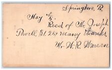 c1880's WR Warren Springboro Shadeland Pennsylvania PA Antique Postal Card picture