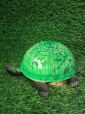 Vintage Emerald Green Turtle Accent Table Lamp Light Stained Glass Tiffany style picture