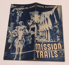 Vintage California's Mission Trails Coastal Playground 1939 Travel Brochure  Map picture