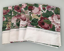 Set Of 4 Floral Roses Pillowcases Red Yellow Pink Handmade Cottagecore Std 20x30 picture