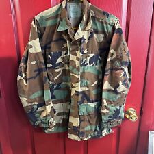 Vtg Small Long Woodland Camouflage Shirt Collared Button up USMI US Army picture