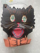 Vintage 1930s/40s Cardboard Cat Lantern - Rare Collectible Halloween Decoration picture