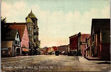 FAIRFIELD ME - Main Street Business Section Postcard - 1917 picture