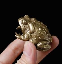 Antique Bronze Sculpture of Solid Brass Toad Small Ornament picture