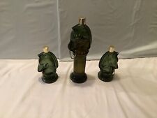 VINTAGE Avon Lot of 3 Horse Head Gold Ring & Cap Green Glass VERY CLEAN picture