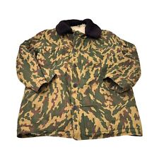 Soviet Russian Vintage Camo Military Jacket Coat Sheep Lining Fits Large L picture