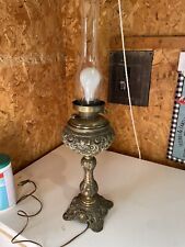 Victorian Brass Oil Lamp Converted to Electric picture