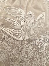 ANTIQUE EXTRAVAGANT TAMBOUR EMBROIDERED DRAPERY PANEL MONUMENTAL SIZE picture