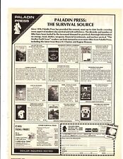 1982 Print Ad Paladin Press The Survival Source Self-sufficiency  Book Order picture