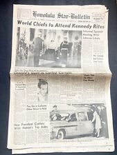 The Honolulu Star Bulletin Newspaper November 23, 1963 President John F Kennedy picture