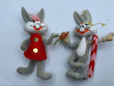 Vintage 1977 Bugs Bunny & Honey Bunny Christmas Ornaments RARE picture