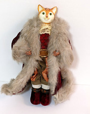 Vintage Fox/Cat Lady Figurine Doll Faux Fur Coat Corduroy Pants Anthropomorphic picture