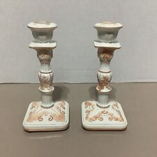 Vintage RARE Nora Fenton Made In Italy Candle Holders Hand Painted Set Of 2 picture