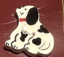 VERY Cute Mill Hill Card w PUPPY DOG HP Ceramic Porcelain Button 1” picture
