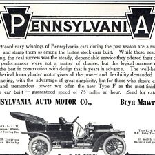 1908 Pennsylvania Auto Motor Touring Car Print Ad Type C 50HP Bryn Mawr 75MPH 1W picture