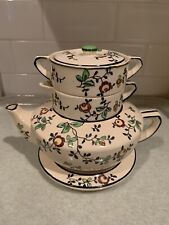 Moriyama Antique Hand Painted Stacked 5 Piece Tea Set RARE BEST DEAL picture