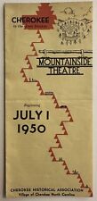 1950's Mountainside Theatre Cherokee Indian Drama Brochure Cherokee NC picture
