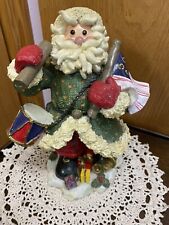 Santa with Drum and Flag ~ Vintage ~ glitter finish. RARE  picture