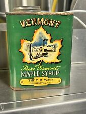 Vermont Maple Syrup Can/Tin From The C.M. Tafts Farm Huntington,VT. 1 Quart picture