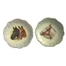 Lot of 2 MCM Artmark Porcelain Horse Head Vintage Wall Plaques With Wire To Hang picture