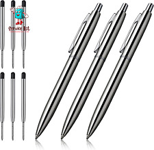 3 Pcs Retractable Metal Ballpoint Pens, for Gift, Business, Office, 1.0Mm Medium picture