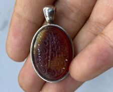 Wonderfull Old Natural Carnelian Agate Rare Old Islamic Persian Calligraphy Amul picture