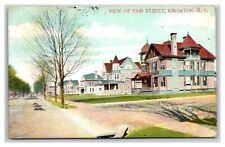 KINGSTON New York 1908c ~ Fair st. Historic homes on Dirt road picture