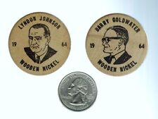 LYNDON JOHNSON / BARRY GOLDWATER - 1964 - wooden nickels picture