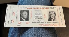 Scarce 1937 Democratic National Committee Victory Dinner St Paul, Mn. #'d Ticket picture