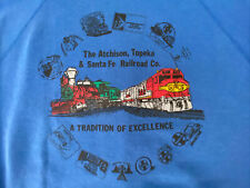 Vintage 1980s Santa Fe Railroad A Tradition In Excellence XLarge Blue Sweatshirt picture