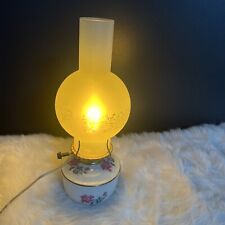 Vintage Porcelain Glass Rose Flower Electric Lamp 13.5 In Made In Mexico picture