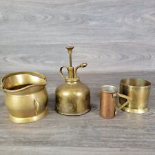 Vintage Brass Coal Scuttle Bucket Oil Pump Antique Cup Gold Tone Lot of 4 Mixed picture