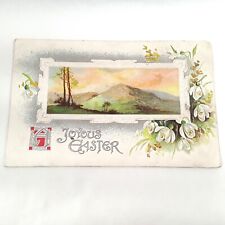 Printed in Germany -A Joyous Easter- Postcard Landscape Flowers 1907-15 picture