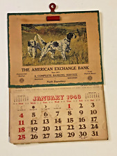 VTG Cooking Club Calendar Recipes 1948 AMERICAN EXCHANGE BANK English Setter Dog picture