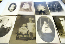 Eight (Lot)  Antique RPPC Photo Postcards Children Babies picture