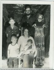 Vintage 1978 Black and White Family Portrait picture
