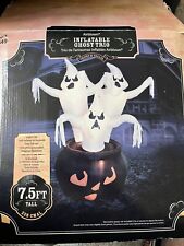 GEMMY Airblown Inflatable Halloween Ghost Trio out of Jack-o-Lantern 7ft LED picture