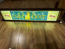 Vintage Carling STAG Beer Lighted Sign, Large 33” Stain Glass Look Working picture