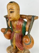 Beautiful Huge Vintage Wooden Hand Carved Figure Statue Asian Japan China Men picture