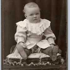 c1900s Haparanda, Sweden Handsome Mature Baby Boy Nordic Cute CdV Photo Card H28 picture