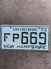 1973 New Hampshire License Plate - FP 669 - Nice picture