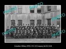 POSTCARD SIZE PHOTO OF CANADIAN MILITARY WWI H COMPANY 6th DCO REGIMENT c1913 picture