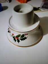 Macy's All The Trimmings Christmas candle stick holder porcelain Japan just one picture