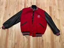 Vintage 80s Coca-Cola Wool Blend Leather Varsity Jacket — Butwins L Made in USA picture